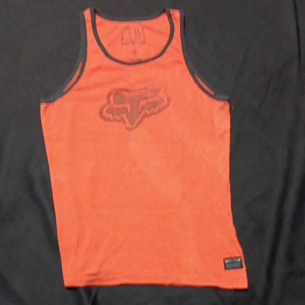 Fox Racing Premium Orange and Black Men's Tank Top.